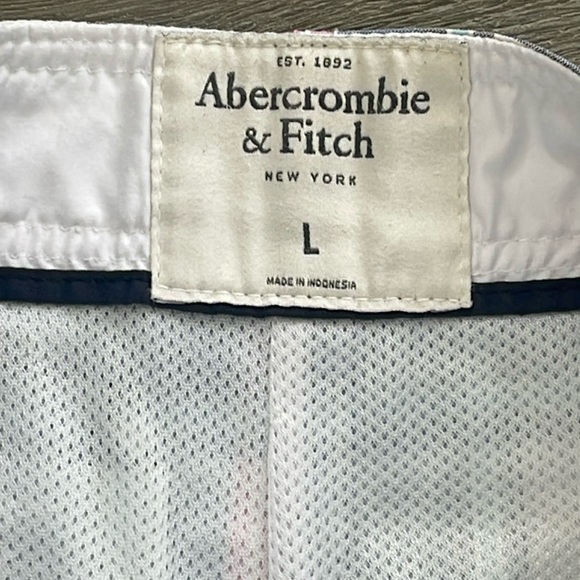 Mens Abercrombie & Fitch Fully Mesh Lined Pink, White & Blue Plaid Swim Trunks-L - Picture 7 of 8